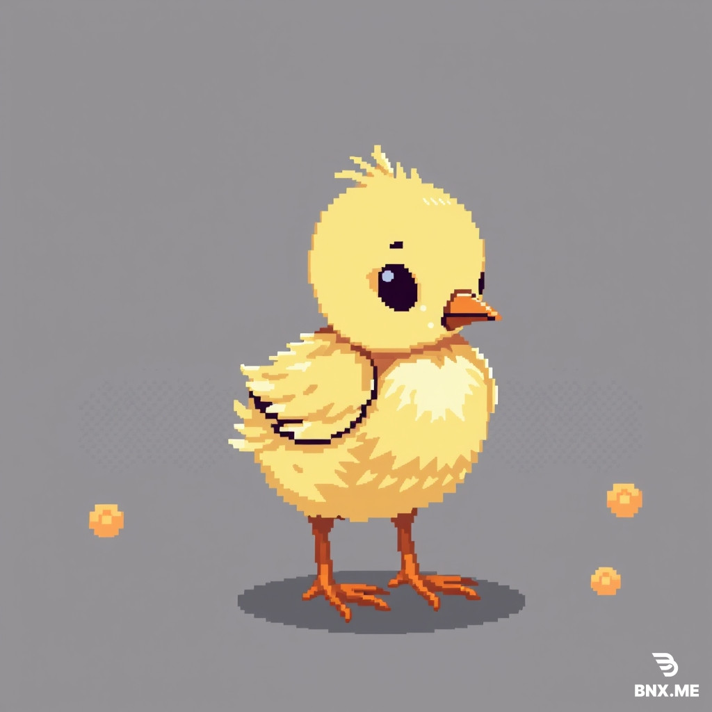 16-bit baby chick, 2d sprite, sidescroller, realistic
