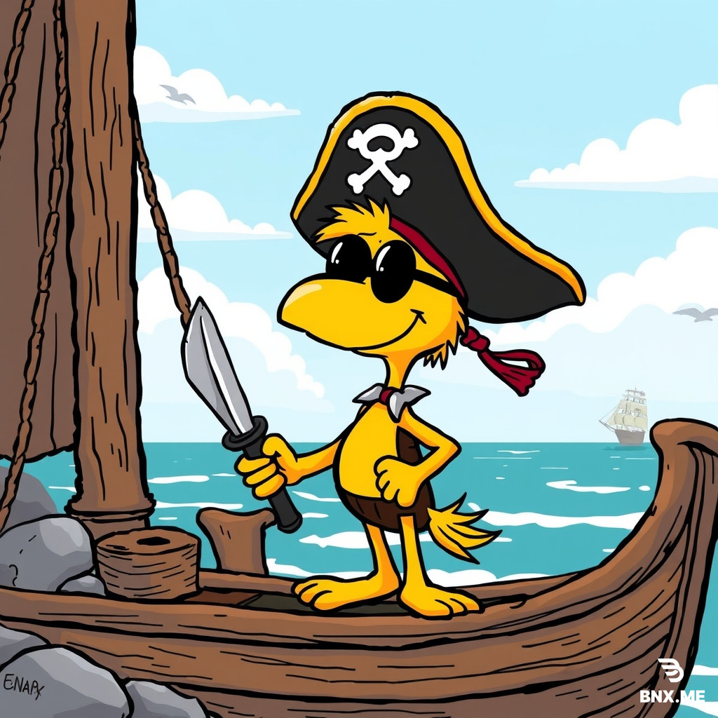 woodstock from peanuts as a pirate