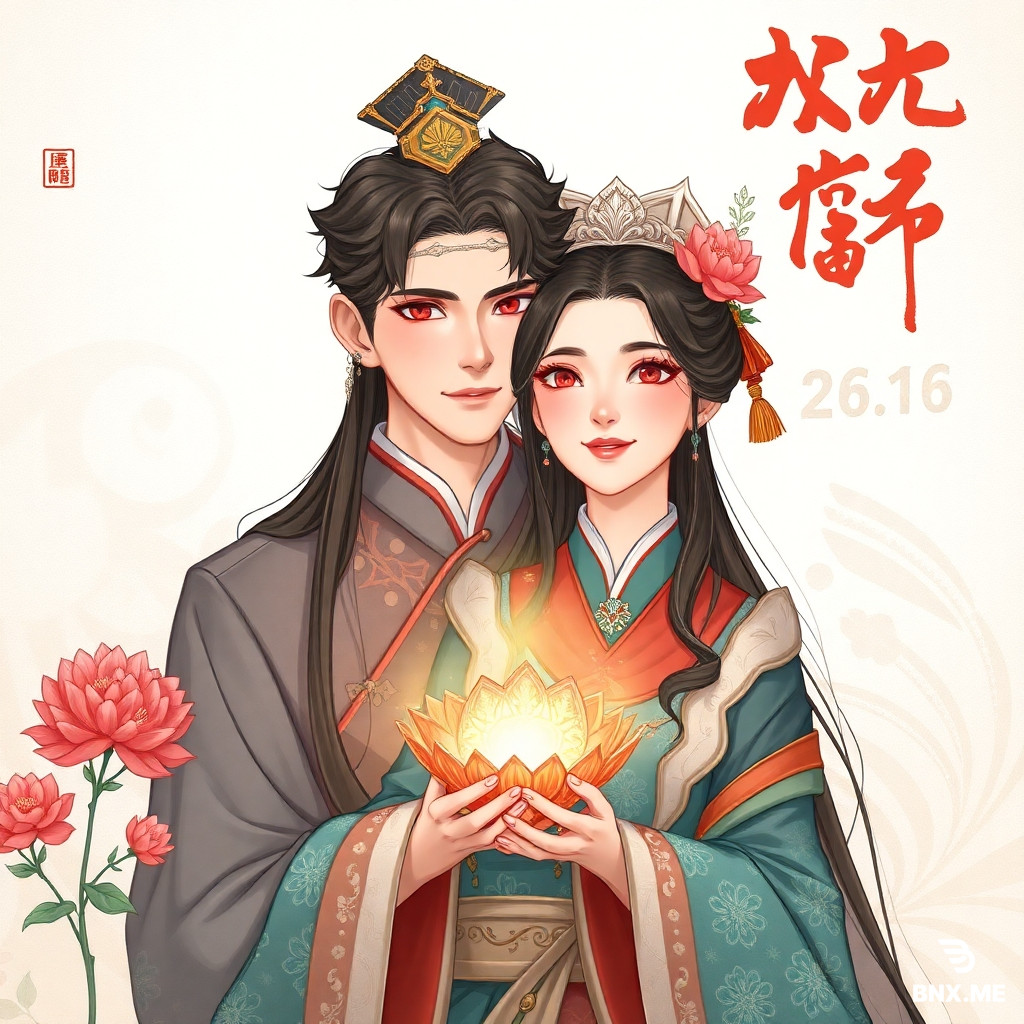 冷宫旧宫装版：亚洲年轻女性，约26岁，鹅蛋脸但因长期饥寒显得苍白消瘦，眉形细长，眼型清冷 偏杏眼，眼神克制而锐利，鼻梁细直，唇色淡且常抿成一线；黑色长发简单挽成低髻，发间无贵重首 饰，仅有一支素木簪；体型纤细单薄但站姿内敛稳定；上身穿洗得发白的浅灰旧宫装，衣领和袖口略 有磨损，下身同色旧裙摆，裙面可带轻微污渍但整体不夸张，足部穿旧布鞋；整体气质是“看似柔弱 、内里冷静锋利”的冷宫弃妃。