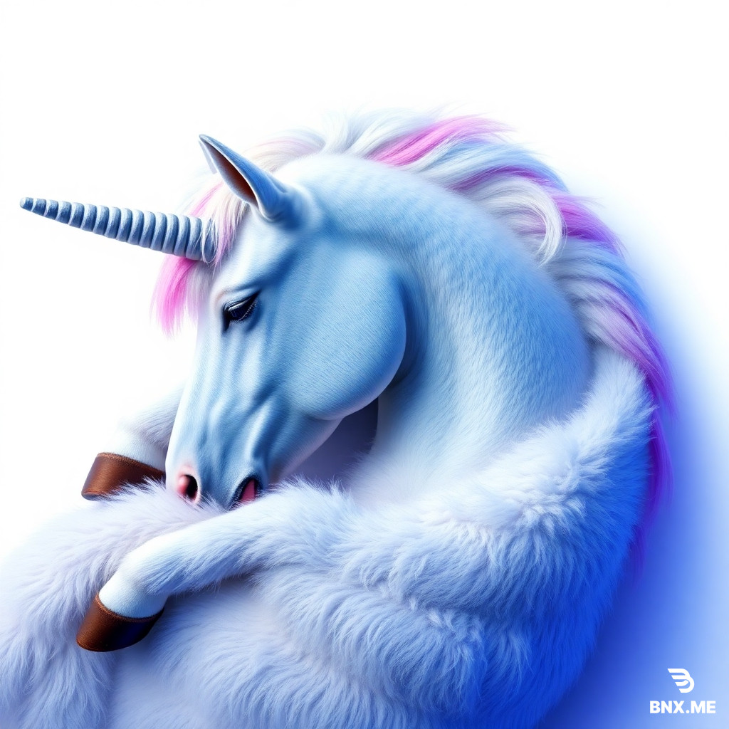 Hier ist deine Beschreibung jetzt als **vollständig einsatzbereite Sora-Promptfassung**, inklusive **Proportionskontrolle**, **Schwerkraftlogik** und **korrekter Deckenlage auf dem Einhorn**, ohne irgendetwas wegzudeuten oder zu „verschönern“. **Maximalistischer Euro-Techno-Rave-Wahnsinn — aber physikalisch sauber.**  ---  ### **Sora Prompt – „Maximalist Techno-Rave UV-Fur Blanket (Love Parade Edition)“**  **Hyperrealistic top-down photograph.** **White seamless background.** **Neutral, color-accurate daylight — no glow or effects.**  A **small unicorn**, anatomically correct and realistically proportioned (pony-sized), **sleeping calmly on its side**.  * **Head fully visible above the blanket**, resting naturally, eyes closed, matte spiral horn. * **Front hooves and hind hooves extend from below the top and bottom edges of the blanket** — *no fabric holes, the blanket simply doesn’t reach that far down*. * **Neck, chest curve, shoulder arch, ribcage and hip form should remain faintly readable beneath the fabric load.**  ---  ### **Blanket — “Maximalist Techno-Rave UV-Fur Quilt”**  A **heavy multi-material rave blanket**, constructed entirely from **authentic late-90s / early-2000s Euro-Techno festival aesthetics**, visually loud but physically believable.  * **Primary material:** **UV-reactive faux fur**, arranged in large rotating panels of    * **Neon Pink**,   * **Neon Green**,   * **Electric Blue**,   * **Highlighter Yellow**.     Fur is **long-pile, soft, slightly matted in places**, casting **thick furry shadows** depending on direction.  * **Inset panels of metallic foil fabric** in **Silver** and **Holographic Chrome**, **heavily creased**, reflecting in **fractured highlight streaks**.  * **Transparent vinyl windows**, sealed like **gel pouch pockets**, filled with **loose glitter, plastic beads, and floating confetti hearts** — shifting subtly with gravity, not animated.  * **Segments of PVC strips and kandi-style plastic beads**, stitched flat across the top like **bracelet bands**, some in **rainbow order, some chaotic**.  * **Occasional fluorescent yellow smiley-face patches** (acid-house style), slightly worn, *stitched on, never floating*.  * **Border finish:** **Thick black-and-white striped elastic trim**, identical to an **Adidas trackpant waistband**, stretched tight around all edges — slightly compressing the fur.  ---  ### **Draping & Physical Behavior**  * **Weight:** Though soft, the blanket is **dense and layered** — it **slumps heavily over the unicorn’s ribcage**, forming **wide, padded folds**, not flimsy ripples. * **Fur direction follows gravity**, some tufts pressed flat where the body pushes upward. * **Vinyl windows bulge gently**, but stay sealed and flat against the surface. * **Confetti and beads inside the pouches settle at the lower edges**, not floating.  ---  Wenn du willst, mache ich direkt:  > **„Version B – Nasser Afterhour-Regenmantel-Rave“** > **„Version C – Plüsch + LED-Schlauch + Nebelmaschine-Optik“** > **„Version D – Noch absurder, Scooter / Blümchen / ATB Remix-Edition“**  Sag nur **„Regen“, „LED“ oder „Blümchen“.**