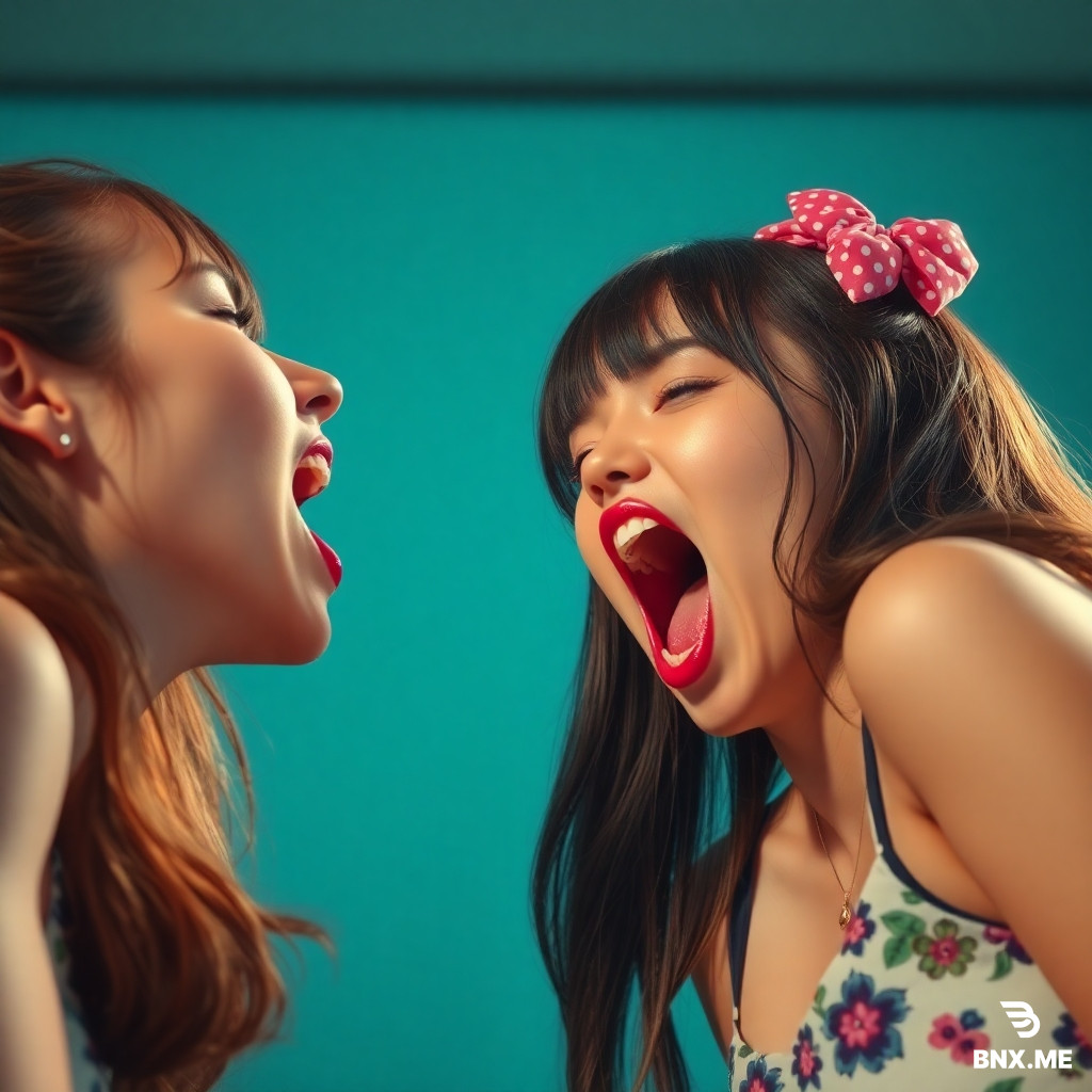Girls having deep throat’s blowjob