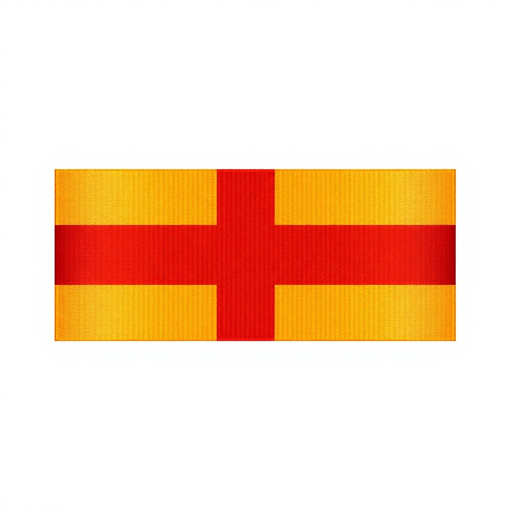 St George ribbon, horizontal orientation, rectangular shape, aspect ratio very wide (like 1380x10 px), featuring exactly 7 longitudinal stripes: 4 orange stripes and 3 black stripes. The order from top to bottom or left to right should be: black, orange, black, orange, black, orange, black. Texture and material: made of shiny satin moire fabric, typical for military ribbons. Visible diagonal weave, ribbed texture, metallic sheen on the orange stripes, matte deep black stripes. High resolution, sharp edges, transparent background (PNG), flat vector style mixed with realistic fabric rendering. Isolated on white.