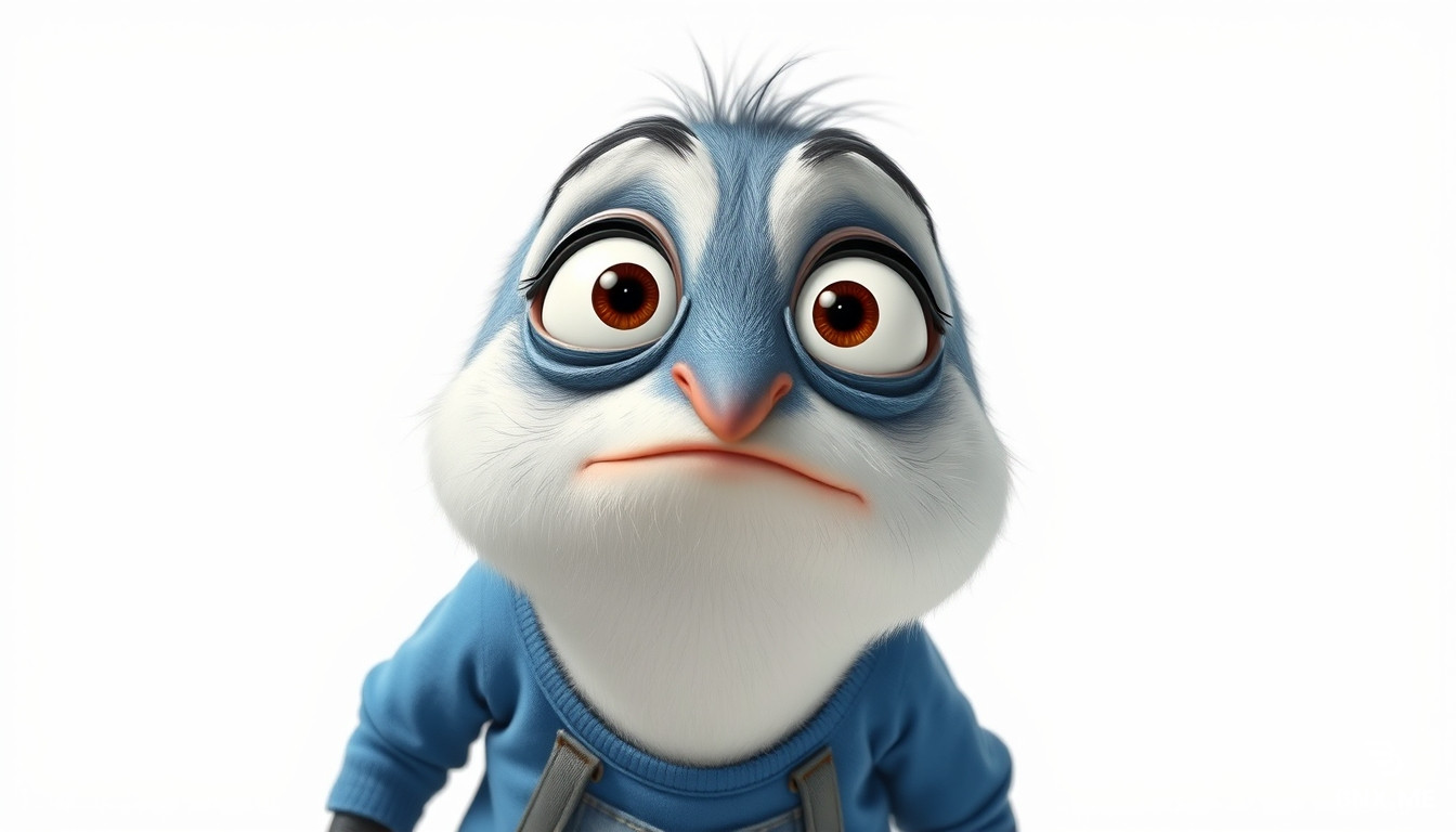 Indicación: Fotograma de animación plana 2D de un monigote, fondo blanco, 16:9 horizontal. Primer plano del rostro del monigote, ahora con los ojos muy abiertos y cejas levantadas, mostrando sorpresa. El monigote mantiene la camiseta azul y los pantalones grises. Su boca está ligeramente abierta en señal de asombro. No hay texto en el fotograma. El encuadre se centra únicamente en el rostro del monigote, recortado desde el pecho hacia arriba para que el espectador pueda ver claramente su expresión de perplejidad. Las líneas de sus ojos tienen contornos negros gruesos y las pupilas son puntos negros simples. El fondo permanece blanco puro para mantener la atención en la reacción facial del monigote. Contornos negros gruesos. Colores planos simples. Sin degradados. Sin sombras. Estilo educativo de dibujos animados. Todos los textos que aparezcan en las imágenes deben estar redactados en español.