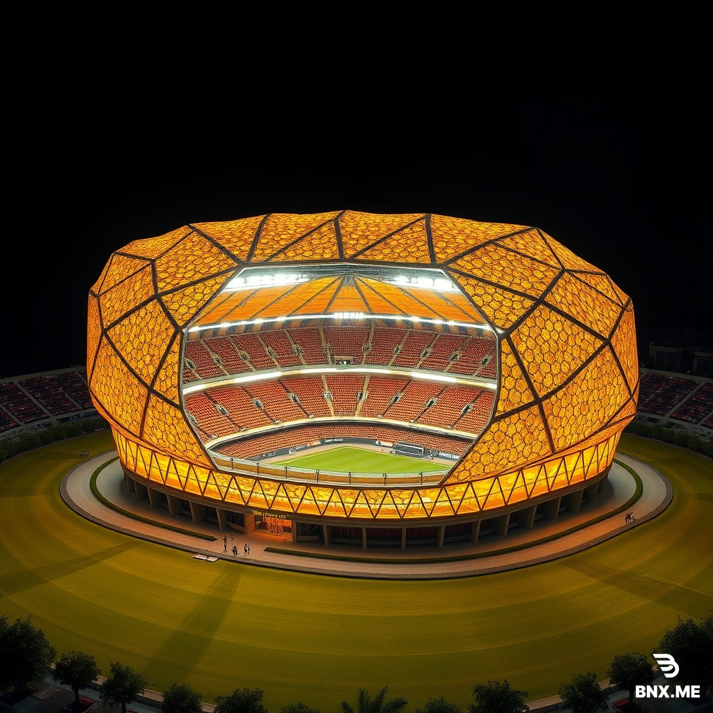 make a stadium inspired by a bee hive hexagon