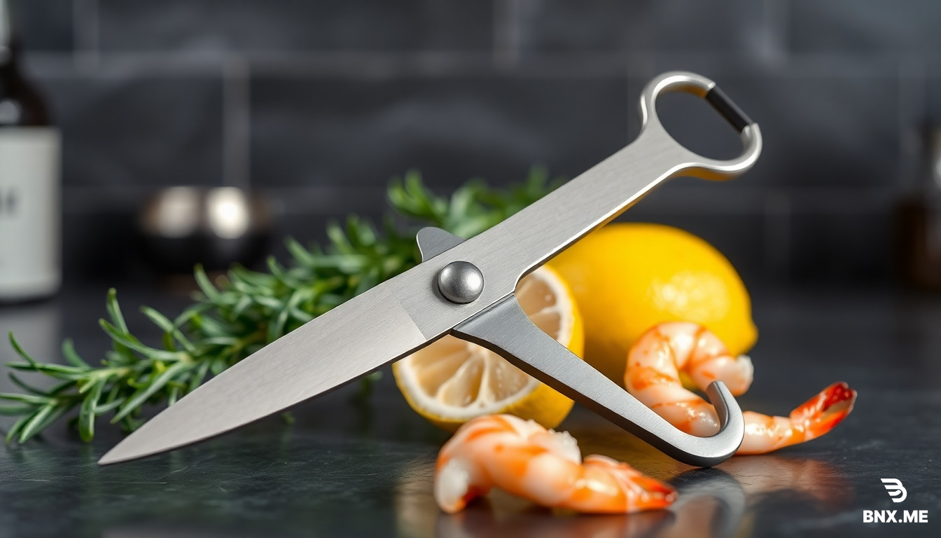 Module 1: Premium Hero Shot (Full Width) Purpose: Grab attention immediately. Show the scissors looking premium and clean. BNX AI Size Spec: --ar 1464:600 (Add this at the end of prompt) BNX AI Prompt:  "Extreme close-up product photography of a pair of heavy-duty stainless steel kitchen scissors with a black ergonomic handle. The scissors are slightly open, angled diagonally on a dark, moody slate kitchen countertop. In the blurred background, there is fresh rosemary, a whole uncooked shrimp, and a lemon. The handle clearly shows the built-in metal loop (bottle opener) and the serrated teeth (nut cracker). Professional studio lighting, 8k photorealistic, luxury kitchen tool aesthetic. --ar 1464:600 --no text, logo, watermark"  Module 2: Premium Video (The "Shrimp Prep" Demo) Purpose: This is the best module for showing the "Deveining" feature mentioned in your product name. BNX AI Note: BNX AI does not make video. Use BNX AI to generate a Thumbnail and then film a short 6-second iPhone clip of you cutting a shrimp shell. Thumbnail Prompt:  "Close up of human hand holding the Sportasake scissors, sliding the curved inner blade along the back of a large raw tiger shrimp, removing the shell and vein cleanly in one motion. Fresh water droplets on the shrimp. Action shot, mid-cut, high shutter speed. --ar 16:9 --no text, watermark"  Module 3: Premium 3-Pack Images (The "Multi-Purpose" Feature) Purpose: Show the three main jobs of the scissors visually. BNX AI Size Spec: --ar 570:380 (Do this three times)  Image A (Poultry):  "Close-up of kitchen scissors cutting through a raw chicken drumstick bone on a bamboo cutting board. The scissors are black handled with 'Sportasake' embossed metal. Clean cut, powerful grip. --ar 570:380 --no blood, gore, watermark"  Image B (Seafood/Shrimp):  "Overhead flat lay of fresh pink shrimp with shells on a marble surface. The Sportasake scissors are resting next to them, with the curved serrated blade visible. --ar 570:380 --no text"  Image C (Vegetables):  "Close up of scissors snipping fresh chives and rosemary directly over a hot cast iron skillet. Fresh, aromatic steam, action shot. --ar 570:380"  Module 4: Premium Interactive Hotspot (The "Hidden Tools") Purpose: Premium A+ allows you to add clickable + icons. This is perfect for the Bottle Opener, Nut Cracker, and Jar Opener. BNX AI Size Spec: --ar 1464:600 BNX AI Prompt:  "Clean technical diagram style photo. The Sportasake scissors are shown open on a white background with plenty of empty space around the handles. At the top of the handle, there is a metal ring (bottle opener). Inside the handle near the pivot, there are serrated teeth (nut cracker). The bottom of the handle is thick (jar opener). Bright, shadowless lighting, product cutout style, isolated on white. --ar 1464:600"  Module 5: Premium Background Image with Text (Left Alignment) Purpose: A lifestyle shot with space for copy like "No More Struggling with Jar Lids." BNX AI Size Spec: --ar 1464:600 BNX AI Prompt:  "Close up of an older person's hand using the serrated inside of the Sportasake scissors handle to grip and twist open a stubborn glass pasta sauce jar lid. The scene is in a warm, cozy home kitchen. The left side of the image is dark wood texture/out of focus (safe area for white text). --ar 1464:600"  Module 6: Premium Full-Width Image (The "Clean/Dishwasher" Angle) Purpose: Address a pain point - cleaning shrimp scissors is gross if you can't take them apart. BNX AI Size Spec: --ar 1464:600 BNX AI Prompt:  "The Sportasake scissors disassembled into two clean pieces, laying on a stainless steel dishwasher rack. Water droplets on the metal. Clean, hygienic, organized. --ar 1464:600"  Module 7: Premium Comparison Chart Purpose: Compare Sportasake vs. regular scissors or vs. a dedicated shrimp deveiner. BNX AI Size Spec: --ar 1:1 (Just need small icons here) BNX AI Prompt (for Icons):  "Isometric view of the Sportasake scissors on a pure white background. Minimalist icon style. --ar 1:1"