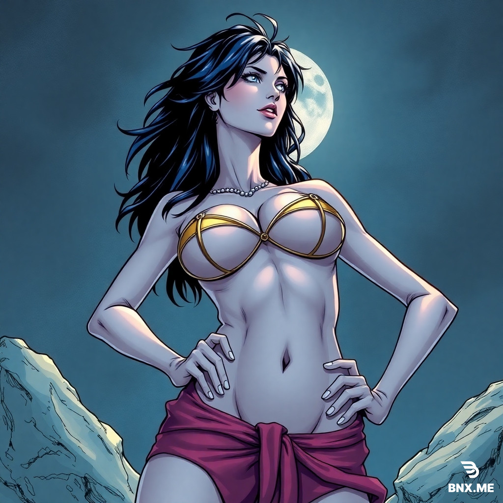 With big boobs Nico Robin in one piece in nude