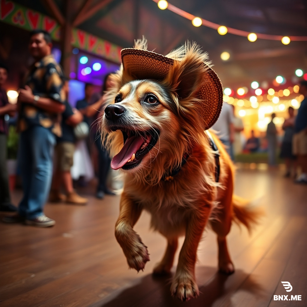 un perro bailando reggaeton