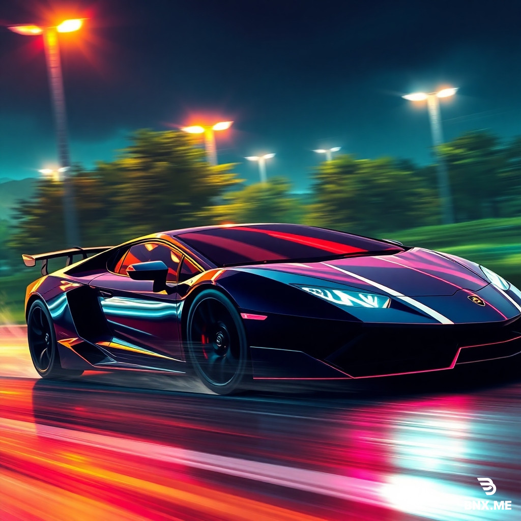 A Lamborghini car racing