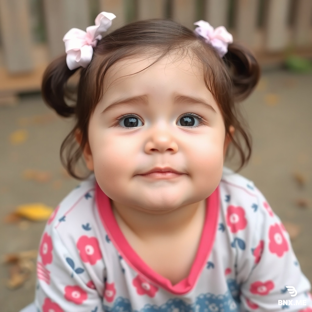A slightly chubby girl.