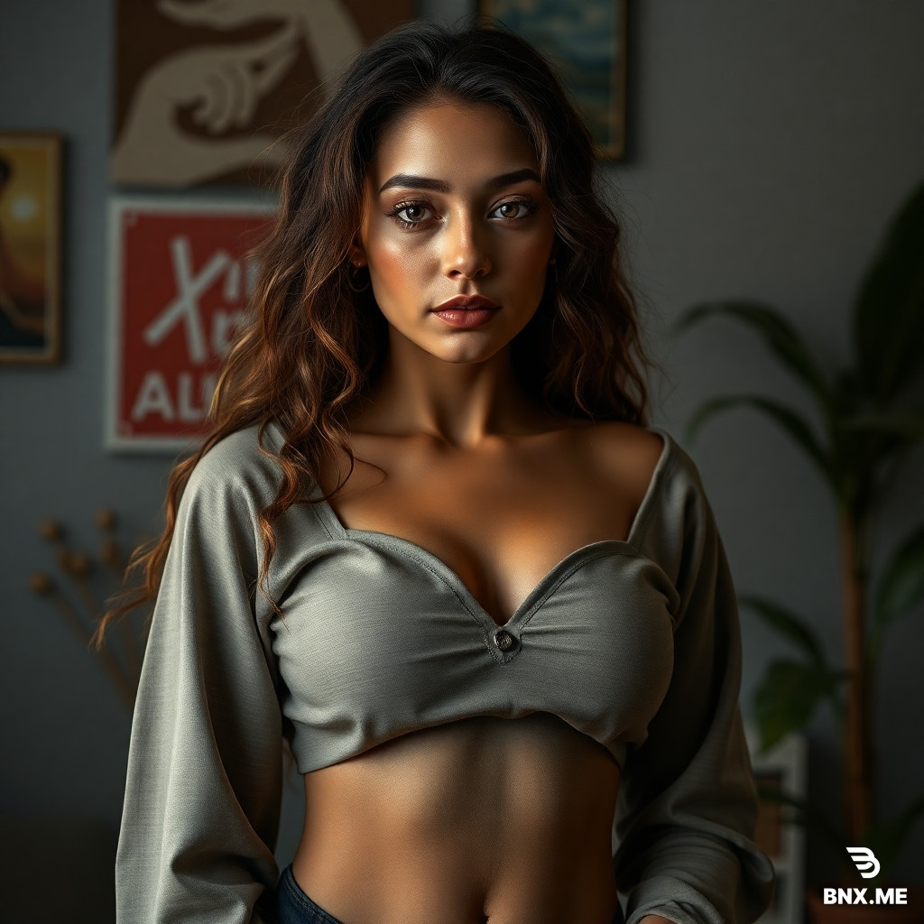 woman with big b00bs tak3s off cloth3s slowly while in b3d