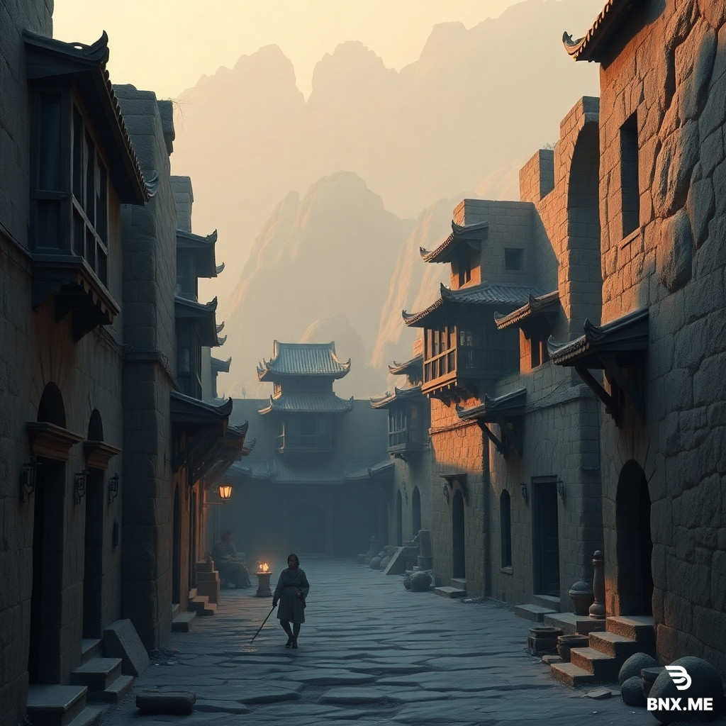 crea una crea una escena de unos callejones de la dinastia tang en esa epoca