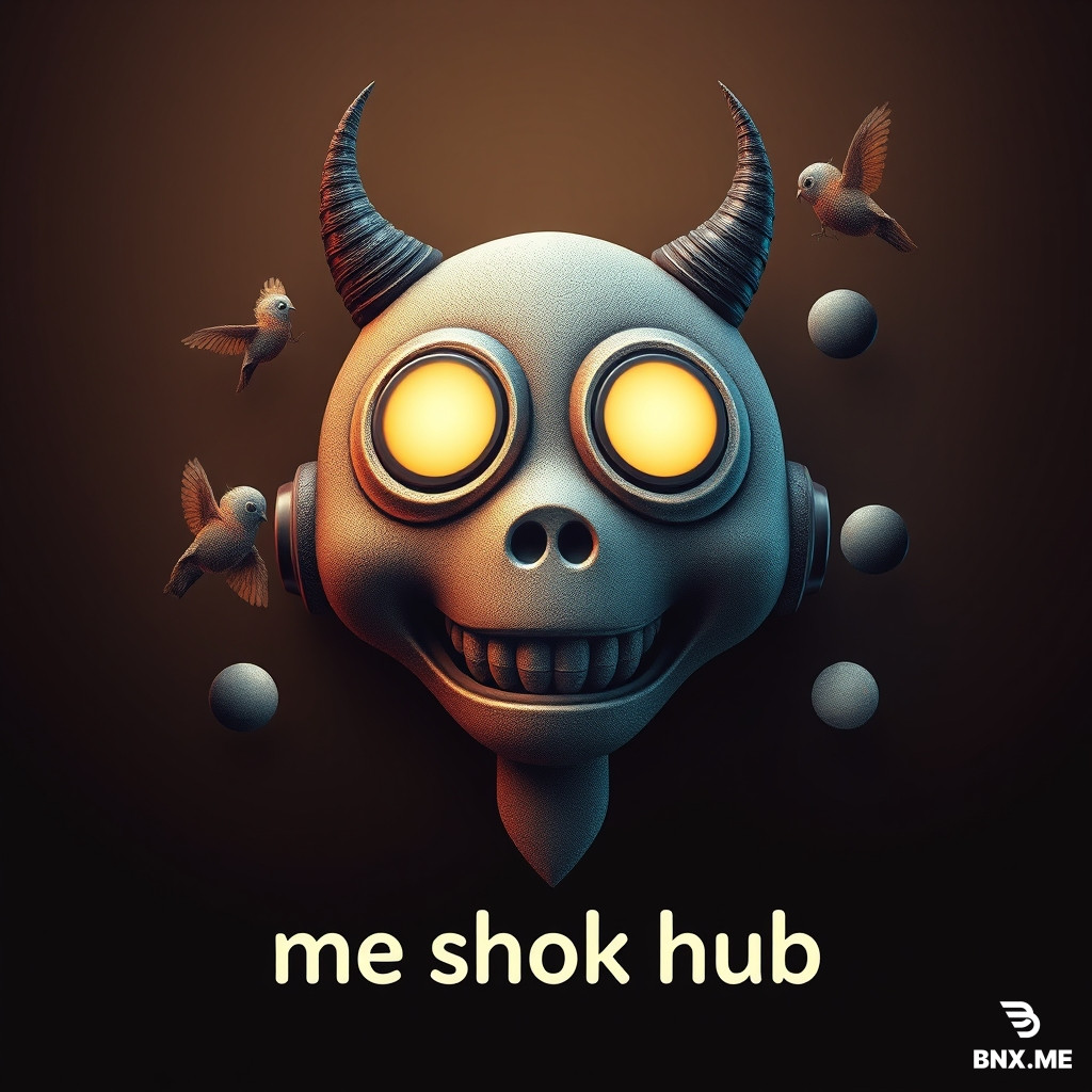 Пиксель-арт логотип «me shok hub»: стилизованный мешок с завязкой, глаза в виде молний (светятся жёлтым), две антенны-палочки на макушке, вокруг летят искры и разряды, фон чёрный, ретро 8-бит, цвета неоново-голубой и жёлтый, квадратный кадр, внизу крупный пиксельный текст «me shok hub», чёткие пиксели, без сглаживания, стиль старых аркад.