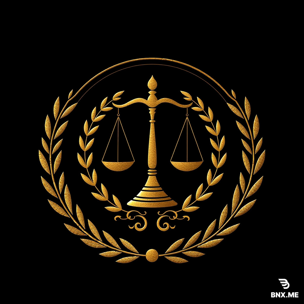 Create a premium, highly sophisticated, original logo for a Persian female lawyer named **«فرشته ترابیان»**. The logo must combine the elegance of traditional Persian calligraphy with the authority, prestige, and precision of a high-end modern law firm identity.  **DESIGN DIRECTION AND INSPIRATION**  Use the uploaded reference images as visual inspiration for the overall aesthetic: an elegant circular legal emblem, beautifully integrated scales of justice, Persian calligraphic details, a refined laurel wreath, and an embossed antique-gold finish. Create an original design inspired by these references, NOT a direct copy of any existing logo.  The result should feel prestigious, intelligent, trustworthy, timeless, and distinctly Iranian. It should communicate fairness, professional integrity, confidence, and legal expertise without looking generic, overly decorative, or outdated.  **1. THE CENTRAL EMBLEM**  Create a distinctive, symmetrical circular or near-circular emblem as the main visual element.  At the center, design an elegant pair of perfectly balanced scales of justice. The scales should have thin, graceful, precisely constructed arms, two equally sized pans at exactly the same height, and a strong central support.  Integrate the central support with a custom Persian calligraphic monogram inspired by the initials **«ف» and «ت»**, representing «فرشته ترابیان». The Persian letterforms should flow naturally into the structure of the scales, creating one cohesive, intelligent symbol rather than several separate icons. Preserve the recognizability of the Persian letterforms while keeping the emblem visually balanced.  Surround the central emblem with a thin, elegant circular laurel wreath inspired by classical legal seals. Use carefully spaced, individually defined leaves with restrained detailing. The wreath should communicate dignity, achievement, and authority without overpowering the central symbol.  Optionally incorporate a very subtle geometric base inspired by an open legal book, but only if it integrates naturally with the emblem. Do not add unnecessary decorative objects.  The emblem should look equally appropriate on an official legal document, a lawyer's office sign, a premium business card, a website header, and a small social media profile image.  **2. PERSIAN CALLIGRAPHY AND WORDMARK**  Below the emblem, display the lawyer's full name prominently and beautifully, using the exact Persian text:  **«فرشته ترابیان»**  The name must be written correctly in Persian, read from right to left, with naturally connected letters, accurate letterforms, correct dots, and elegant spacing.  Use sophisticated custom Persian lettering inspired by refined Iranian calligraphy, particularly the grace of Nastaliq, while maintaining professional readability. The lettering should feel carefully commissioned for a prestigious lawyer rather than resembling a generic decorative font.  The name must remain the most important textual element. Make it large enough to read clearly, with balanced proportions and generous surrounding space.  If a secondary professional descriptor is included, write only the exact Persian phrase **«وکیل دادگستری»**, in a smaller, restrained, highly legible style beneath the name. Do not invent any additional words, slogans, initials, English translations, or fake lettering.  **3. COLOR PALETTE AND MATERIAL FINISH**  Use a sophisticated palette consisting of:  - Deep midnight navy: #101A2F - Antique champagne gold: #C6A565 - Warm ivory: #F5F1E8 - Deep charcoal: #242424  Make midnight navy and antique gold the primary combination. Use gold for the emblem and the principal typography, with subtle ivory accents only where they improve clarity.  The gold may have a restrained brushed-metal or refined gold-foil appearance, inspired by premium embossed legal stationery. Keep the metallic treatment elegant and understated, not excessively shiny or reflective.  The logo must still look excellent as a completely flat, two-color vector mark without metallic effects. Prioritize strong silhouettes, clean outlines, balanced proportions, and excellent contrast.  **4. COMPOSITION AND VISUAL HIERARCHY**  Create a single, centered, square 1:1 logo composition.  Place the circular emblem in the upper portion and the Persian wordmark beneath it. Align both elements carefully along the vertical centerline.  Maintain generous negative space around the logo. The emblem, calligraphy, and name should feel like parts of one carefully designed identity.  Use precise bilateral symmetry in the scales and overall emblem, while allowing the Persian calligraphy to retain its natural elegance and flowing character.  The visual hierarchy must be immediately clear: first the distinctive emblem, then the full name «فرشته ترابیان», followed by the optional professional descriptor.  **5. OVERALL STYLE AND QUALITY**  Luxury legal branding, contemporary Persian visual identity, timeless classical symbolism, sophisticated Iranian calligraphy, refined editorial typography, clean vector-style construction, precise linework, elegant proportions, restrained ornamentation, strong contrast, premium gold-on-navy identity, exceptionally polished professional logo design.  The design must be distinctive enough to identify this individual lawyer, not merely communicate the general concept of law.  Avoid making the logo excessively feminine or masculine. Its personality should be dignified, confident, approachable, intelligent, and authoritative.  **6. TECHNICAL AND PRODUCTION REQUIREMENTS**  Render the logo as a clean, isolated graphic on a solid midnight-navy background, with no scene around it. Keep every element crisp and professionally finished.  The mark must remain recognizable when reduced to a small size. Keep fine details restrained enough that the laurel leaves, scales, and Persian letters do not merge together.  The design should be suitable for future vector recreation, gold-foil printing, document headers, office signage, business cards, and digital use.  Do not present a photograph of a logo on a desk, a business card mockup, a wall, a building, or a textured surface. Show the actual logo artwork itself.  **STRICT NEGATIVE CONSTRAINTS**  No misspelled Persian text, no disconnected or incorrectly joined Persian letters, no pseudo-Arabic writing, no incorrect name, no extra text, no random English letters, no watermark, no stock clip-art, no generic unmodified scales icon, no unbalanced scales, no asymmetrical pans, no crowded composition, no excessive ornamental flourishes, no oversized laurel wreath, no unnecessary crown, no eagle, no human figure, no Lady Justice statue, no gavel, no flags, no unrelated symbols, no neon colors, no cartoon aesthetic, no cheap shiny 3D effects, no dramatic shadows, no photographic background, no complex gradients, no illegible micro-details, and no collection of multiple unrelated logo concepts.  **FINAL OBJECTIVE**  Produce one exceptionally elegant and memorable Persian legal logo for **«فرشته ترابیان»**, combining the visual richness of traditional Iranian legal emblems with the clarity and sophistication of a premium contemporary brand. The result should look original, credible, balanced, refined, and ready to serve as the foundation of a professional lawyer's visual identity.