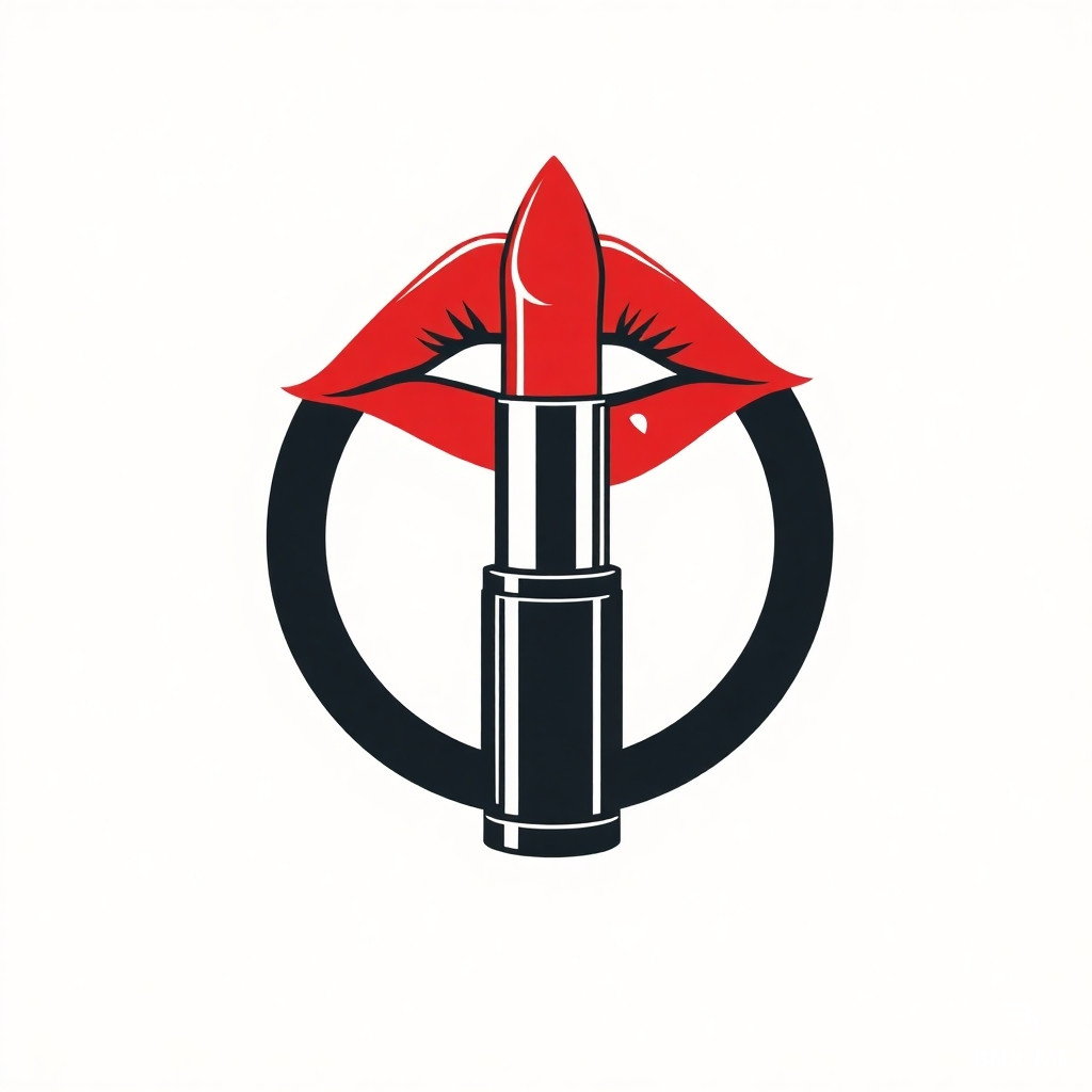 I want a image for a Instagram profile, its about politics, antifascism and related to the sexual workers, the logo could be lipsticking a red lips, and the lipstick its also in the shape of a bullet. aesthetic whitouth watermark