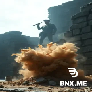 Visual Prompt:* A high-tension, cinematic action shot. A plume of dust and debris erupts from the base of a ancient stone wall—the aftermath of a dynamite charge. A silhouette of a man holding a detonator stands in the background. The stones look scarred and sad. Stark contrast between the ancient architecture and the destructive colonial tools. Photorealistic, dramatic smoke effects.