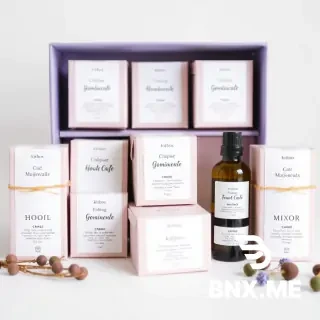 image pack (mini boxes) for a boutique called kit'box ou mots croisés, une huile essentielle, un minuteur de pause