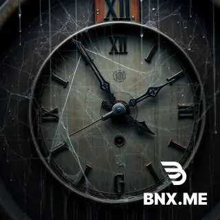 Extreme close-up of an old antique wall clock, the hands are frozen and rusty, spider webs covering the clock, rain drops falling on the clock face, dark grey atmosphere, representing time standing still, anime style.