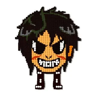 Necesito crear una plantilla de 35 x35 de hama beads sobre el titán de ataque de attack on titan y por favor que se parezca un poco a