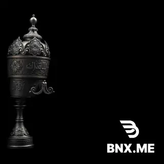 Create an ultra-detailed Islamic Muharram announcement background in vertical 4K story format (2160×3840).  The background must be pure deep black with a luxurious cinematic atmosphere. Place a large metallic "Shah-Tigheh Alam" (the ceremonial finial of Muharram standards) emerging from the left side of the frame, with only about half of the object visible inside the composition. The rest of the image should remain empty and minimal to provide a clean area for adding announcement text later.  The Shah-Tigheh should be crafted from aged silver and dark bronze metal with exquisite Persian craftsmanship, intricate engravings, embossed floral motifs, and subtle signs of age. Use dramatic studio lighting with soft highlights and realistic reflections to emphasize the texture of the metal.  The Arabic inscriptions engraved on the metal MUST be written exactly and accurately as follows, with correct spelling and diacritics:  «يَا أَبَا عَبْدِاللَّهِ»  «السَّلَامُ عَلَيْكَ يَا أَبَا عَبْدِاللَّهِ»  «السَّلَامُ عَلَى الْحُسَيْنِ وَعَلَى عَلِيِّ بْنِ الْحُسَيْنِ وَعَلَى أَوْلَادِ الْحُسَيْنِ وَعَلَى أَصْحَابِ الْحُسَيْنِ»  The inscriptions should appear as elegant engraved Arabic calligraphy integrated naturally into the metal surface.  No flags, no borders, no decorative frames, no mosque domes, no additional objects, no people, no blood effects, and no extra text. Maintain a solemn, dignified, and spiritual Muharram mood suitable for a professional religious announcement.  Hyper-realistic, cinematic lighting, museum-quality detail, photorealistic metal textures, sharp focus, high contrast, masterpiece quality, ultra-detailed, 4K vertical composition.