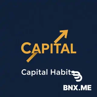 Minimalist logo for a financial education channel called "Capital Habits". Geometric style. Dark blue and gold color palette. A stylized upward-trending arrow integrated with the letter "C" or forming a simple graph. Clean, flat vector design. No text in the image, only the symbol. Professional, trustworthy, modern. 1:1 aspect ratio.