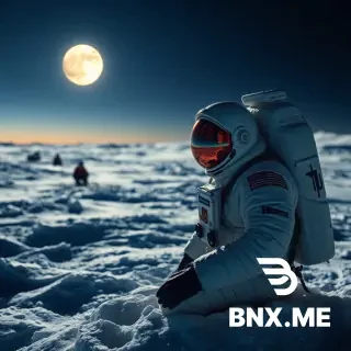 Un astronaut calare pe un urs polar care aleargă pe luna