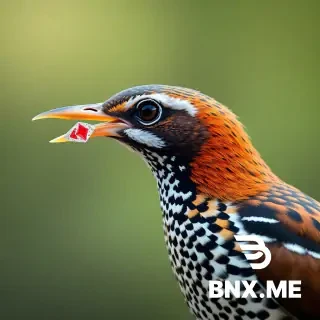 a partridge with an ace of diamonds in its beak