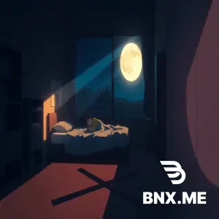 anime cinematic illustration, Makoto Shinkai style, dark dormitory room at night, moonlight streaming through window casting shadows, a university student lying on bed looking at phone, U-shaped valley shadow on the floor, X-shaped crossroads shadow on the wall, melancholic atmosphere, deep blue night colors, lonely mood, detailed interior, widescreen 16:9 composition