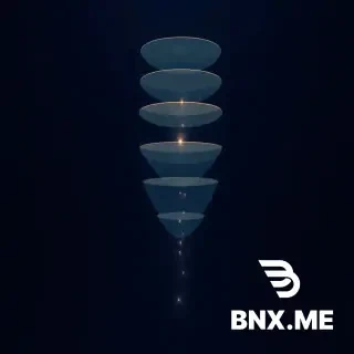 Elegant horizontal cover image for "Method of Ontological Descent". Deep navy blue gradient background, six translucent glowing layers stacked vertically and peeling downward from L5 (metaphors, narratives) to pure radiant L0 (raw events, causality). Small ε noise symbols dissolving between layers. Soft volumetric lighting, minimalist scientific aesthetic, high detail, wide cinematic banner --ar 16:9 --stylize 150