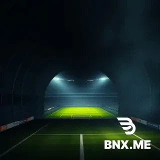 Cinematic wide banner for a football history YouTube channel, a dark stadium tunnel with a glowing light at the end, epic atmosphere, green pitch visible in the distance, dramatic lighting, photorealistic, highly detailed, 16:9 aspect ratio, NO TEXT, no letters.