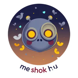 Пиксель-арт логотип «me shok hub»: стилизованный мешок с завязкой, глаза в виде молний (светятся жёлтым), две антенны-палочки на макушке, вокруг летят искры и разряды, фон чёрный, ретро 8-бит, цвета неоново-голубой и жёлтый, квадратный кадр, внизу крупный пиксельный текст «me shok hub», чёткие пиксели, без сглаживания, стиль старых аркад.