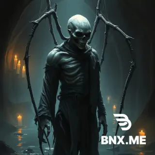 full body portrait of an aranea from D&D, dark grimdark fantasy horror style, hybrid form of a pale gaunt humanoid with cracked chitin skin and four spindly spider legs emerging from its back, weeping black ichor from empty eye sockets, wearing tattered torn robes covered in cobwebs, standing in a flooded crypt with flickering candlelight, corpse-white and charcoal black color palette, eerie mist, shadows reaching like claws, macabre atmosphere, photorealistic painting, oil on canvas texture, dramatic tenebrism, by Zdzisław Beksiński and Kentaro Miura, insane level of detail, 8k