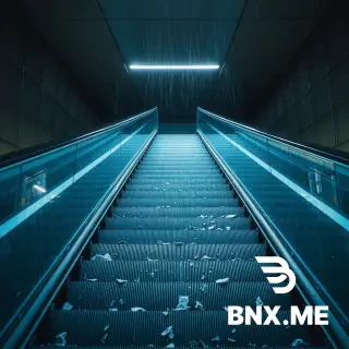 broken escalator after rain