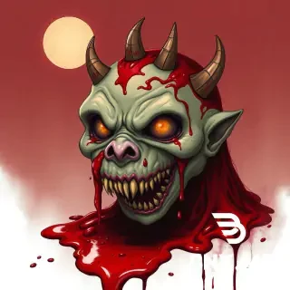 Scary monster with blood
