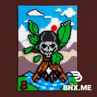 Necesito crear una plantilla de 35 x35 de hama beads sobre el titán de ataque de attack on titan