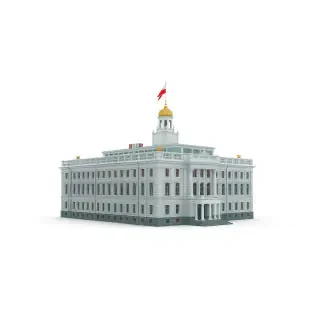 I want to generate Khrushchev-era old soviet building isolated on a pure white background