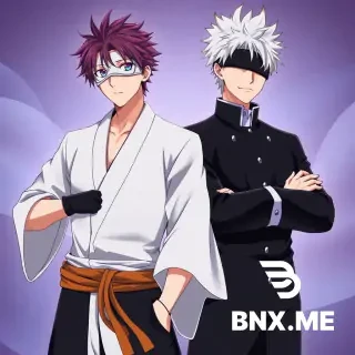 Satoru Gojo from Jujutsu Kaisen wearing Aizen Sosuke's white captain haori and black uniform from Bleach, with Aizen's brown sash and gloves, Gojo's white hair and blindfold not removed, hiding his six eyes, standing confidently, anime style, detailed clothing swap, dynamic pose, high quality, full body, vibrant colors, manga aesthetic, epic atmosphere. Aizen Sosuke from Bleach wearing Satoru Gojo's black high-collared uniform and blindfold, with Aizen's brown hair styled like himself smirking confidently, anime art style, outfit swap, detailed shading, full body portrait, cinematic lighting, 4k quality, fan art style.Satoru Gojo and Aizen Sosuke standing next to next, Gojo wearing Aizen's white captain coat, Aizen wearing Gojo's black blindfold uniform, both anime characters, outfit exchange, epic battle-freindly pose, vibrant anime colors, aizensglasses on his eyes