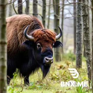 Belarusian bison in the forest