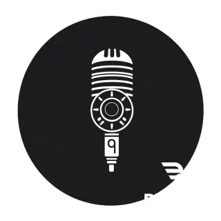 Creative logo icon for a live music photographer. A minimalist line drawing of a classic handheld vocal microphone (SM58 shape). The circular grille of the microphone is designed with camera lens elements and aperture blades. Clean geometry, vector art, sophisticated, black and white, concept design --no text, no realistic shadows