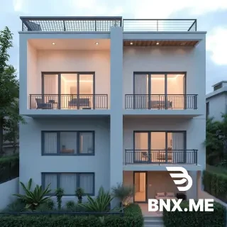 Tengo un lote de 6 metros de frente por 11 metros de fondo. quiero hacer dos apartaestudios por piso. uno quedará atras y otro quedará adelante. hazme un diseño en el que un apartamento quede adelante y uno atras. Con un traga luz en el centro de 2 m por 2m, un metro de traga luz para el apartamento de en frente y un metro de traga luz para el apartamento de atras. (el traga luz es para manejar el concepto de ventilación cruzada). El apartamento de enfrente tiene un balcon de unos 50 o 70 cm de ancho. Es un segundo y un tercer piso, así que recuerda dibujar las escaleras de acceso al segundo, tercer y cuarto piso (El cuarto piso es un altillo social). El diseño lo necesito con medidas de cada espacio. Recuerda dejar el espacio de las escaleras