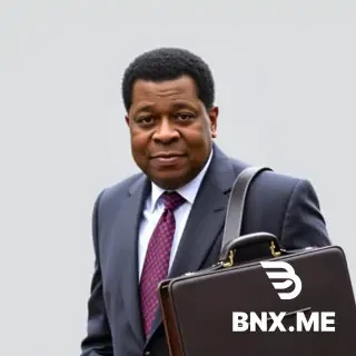 A small stocky black politician carrying a brief case