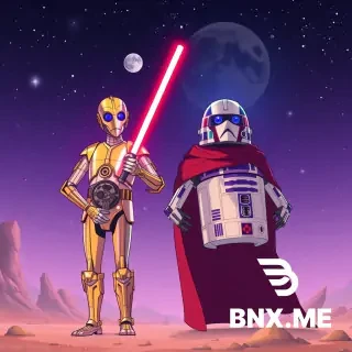 c3po&r2d2 star wars anime style