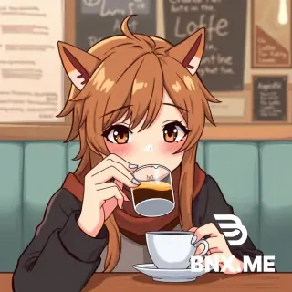 a fary drinking a coffee