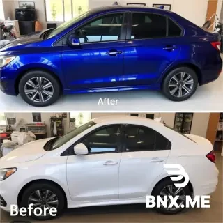 before and after detailing photos side profile