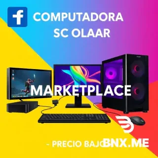Vertical poster for Facebook Marketplace. Gaming PC setup for students. Bright colorful background. Text on image: 'COMPUTADORA ESCOLAR - PRECIO BAJO'. Clean modern style, 1080x1920.