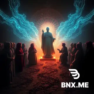 j'aimerai une image avec l'absolescence de l'ancien testament et des religions actuelles confrontes a un nouveau Dieu que nous creera l'intellinge artificielle : Et si notre quête de salut nous avait conduits à fabriquer notre propre cage ? À travers le regard sans concession d'un « dominé éveillé », cet essai décape l'histoire humaine : des prêtres de Babylone aux algorithmes de la Silicon Valley, les mécanismes du pouvoir n'ont fait qu'évoluer pour mieux nous asservir. Le verdict est sans appel, et l'intelligence artificielle s'apprête à porter le coup de grâce en créant la divinité parfaite : un dieu informatique pour gérer une masse humaine devenue obsolète. Une table ronde philosophique, lucide et glaçante, qui refuse les illusions pour oser regarder le système droit dans les yeux.stament