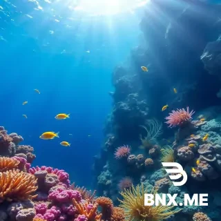 Generate an underwater seascape image capturing the beauty of the ocean depths. Include coral reefs, exotic fish, and aquatic plants, with sunlight filtering through the water to create dramatic lighting and a play of colors.