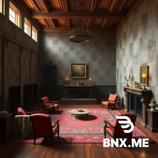 crea una escena de una sala de una casa promedio de clase media  de la dinastia tang en esa epoca