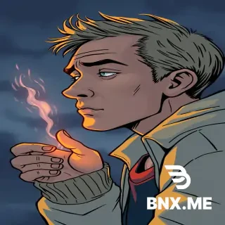 Крупный план лица человека, который только что зевнул, рука прикрывает рот. Тёплый утренний свет. Внизу текст: «Ты зевнул, просто прочитав это слово».