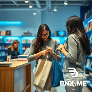 A medium shot of a Close-up shot of the customer (40-year-old woman, black hair, blue eyes, white jeans) packing her bag angrily, ready to leave the store. In the background, the manager (wheat hair, glasses, slim) is sitting with her head down in despair. The store background shows blue and white shelves with colorful books and stationery. Emotional tension, dramatic shadows, photorealistic, 9:16 aspect ratio. --ar 9:16 scene inside a modern book and stationery store with blue and white interior design (white walls, blue shelves, blue accent lighting). An angry 40-year-old woman with long black hair, blue eyes, wearing white jeans, is arguing loudly with the store manager. The manager is a slim woman in her 30s with wheat-colored hair, wearing glasses and a worried expression, leaning back behind the wooden counter. The atmosphere is stressful. Ambient lighting, realistic style, 4K, cinematic composition. --ar 9:16
