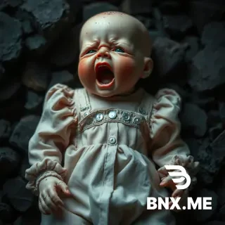 Baby doll made entierly of ashes screaming
